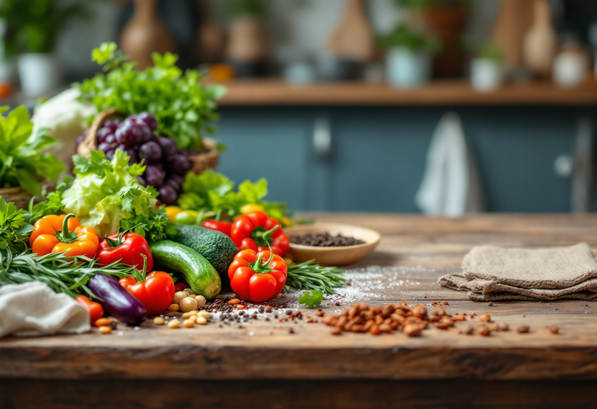 Copertina di un libro di cucina vegetariana con ricette salutari