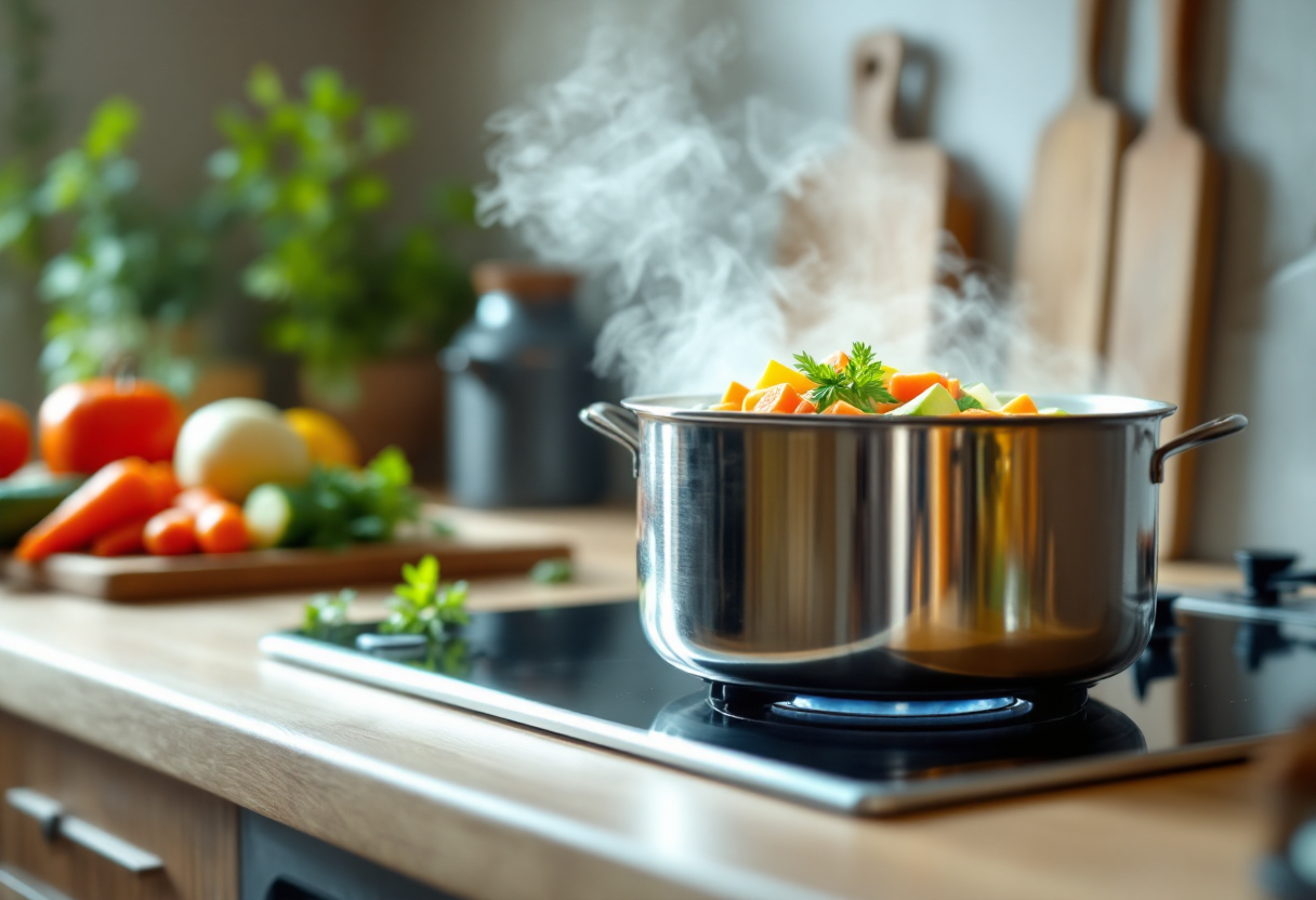 Minestra calda di verdure invernali ricca di nutrienti