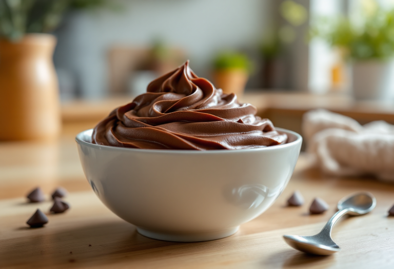 Immagine del Mocha Mousse di Pantone in un elegante dessert