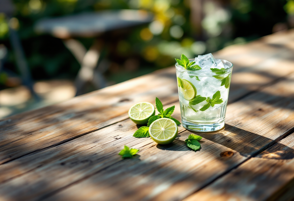 Mojito fresco preparato con menta e lime