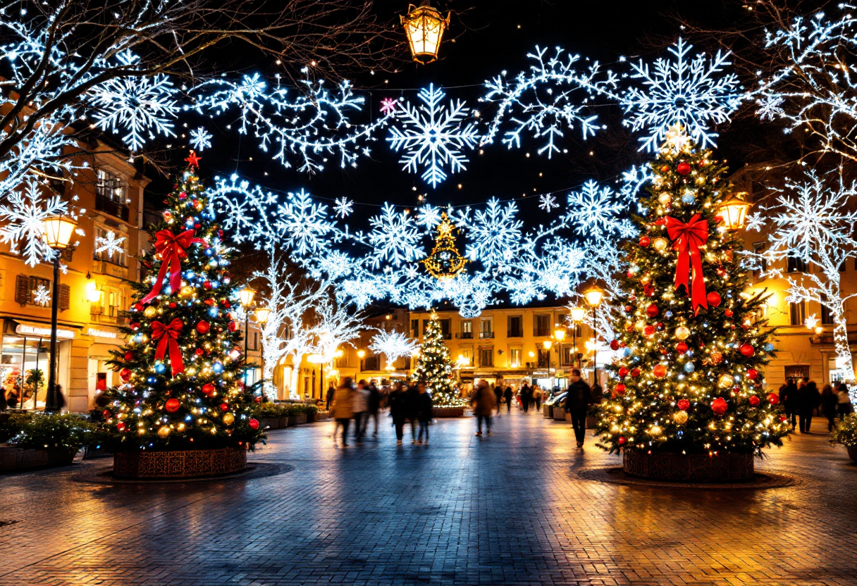 Immagine di Forlì decorata per Natale con luci e cioccolato