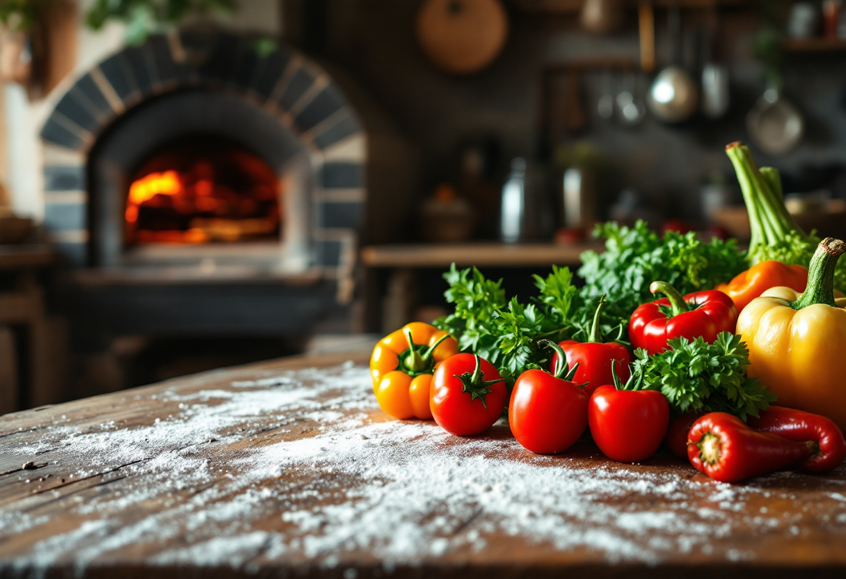 Piatto di ombrina al forno con contorno di verdure