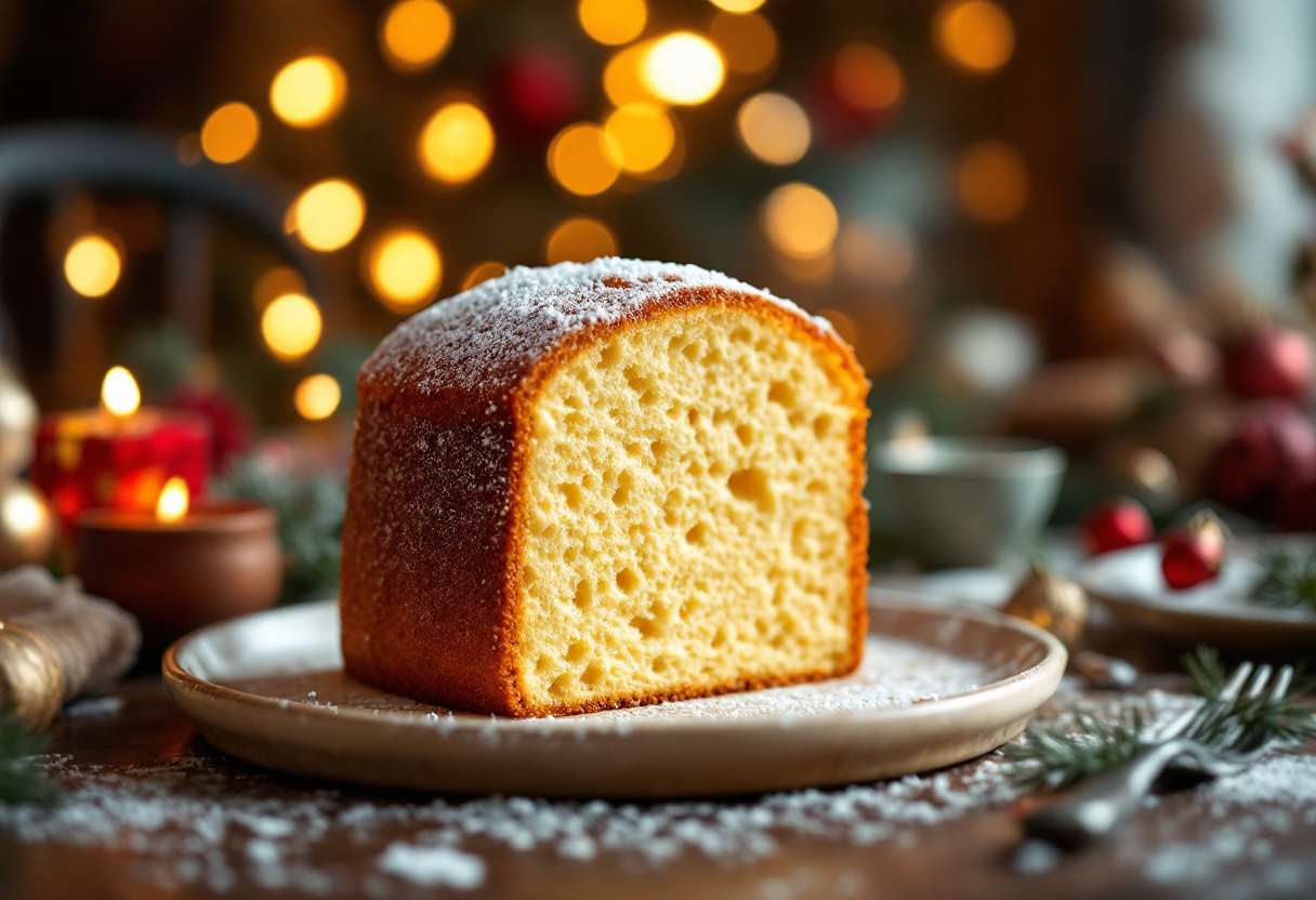 Panettone senza lattosio decorato per le festività natalizie