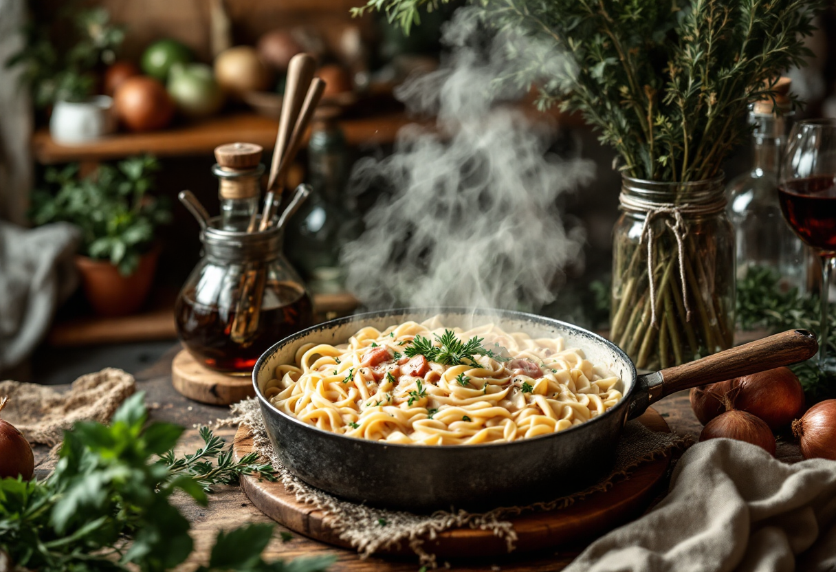 Ragù bianco toscano servito con pasta fresca