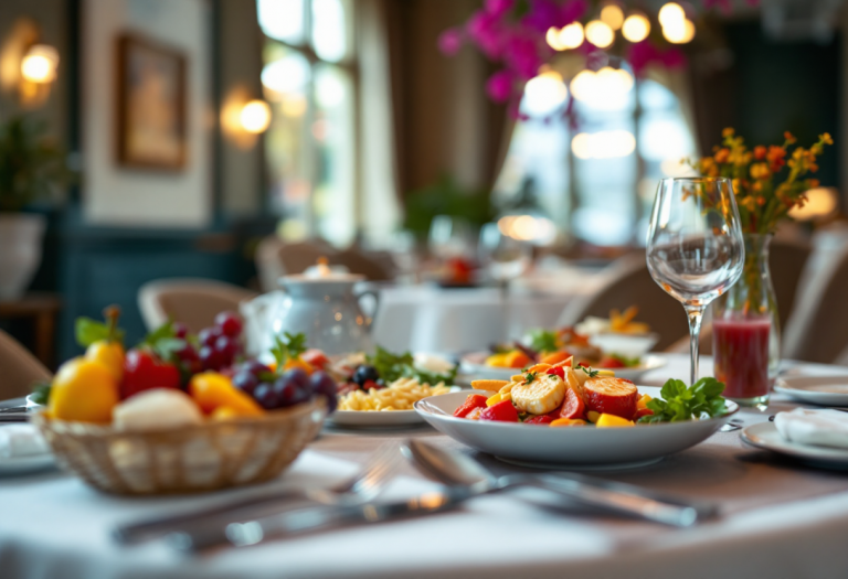 Bambini che gustano piatti gourmet in un ristorante