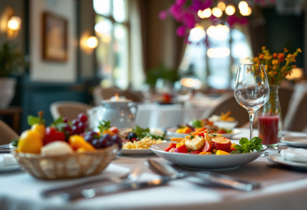 Bambini che gustano piatti gourmet in un ristorante