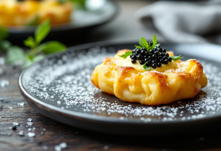 Sfoglia con crema di patata al lime e caviale gourmet