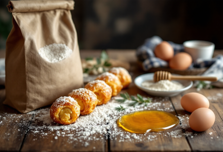 Struffoli decorati con miele e confettini colorati