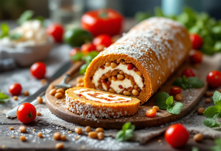 Antipasto di terrina con borlotti e ricotta