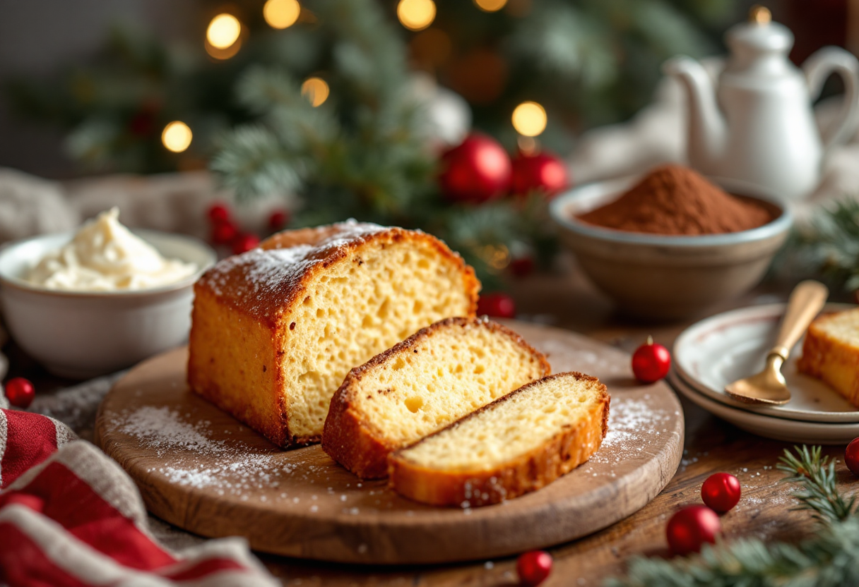 Delizioso tiramisù natalizio preparato con panettone