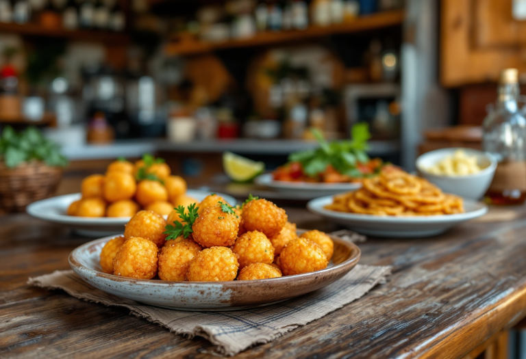 Piatto tipico della rosticceria siciliana con arancini