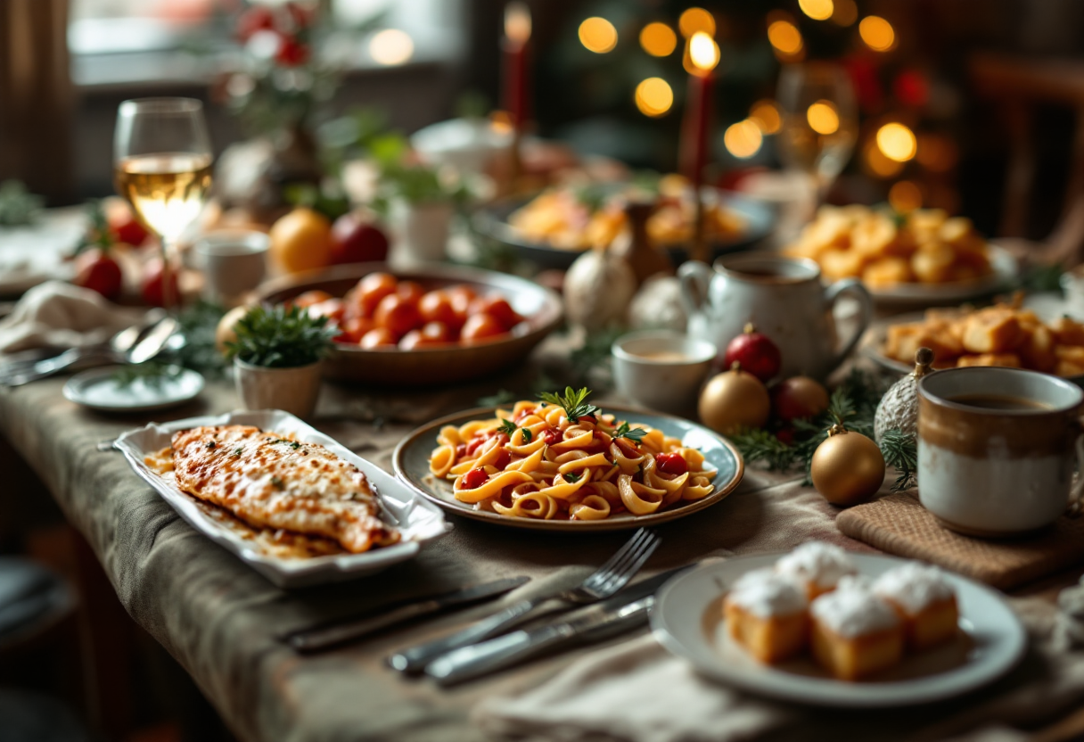 Piatto tipico natalizio napoletano con ingredienti freschi