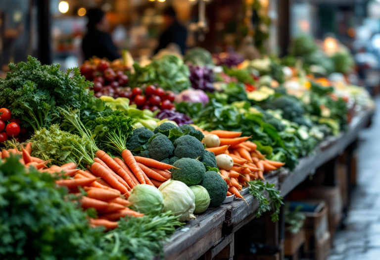 Varietà di verdure invernali fresche e nutrienti