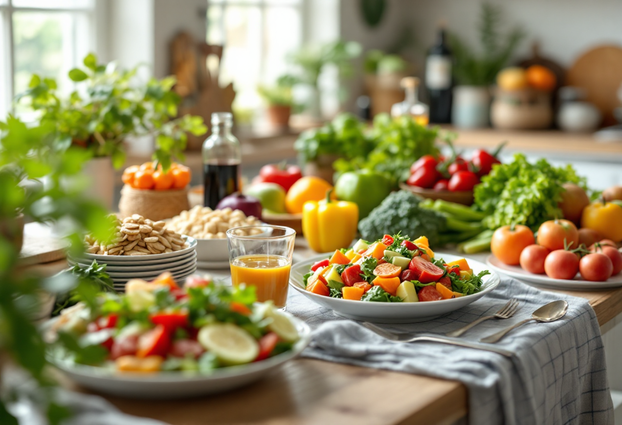 Varietà di alimenti leggeri per una dieta sana