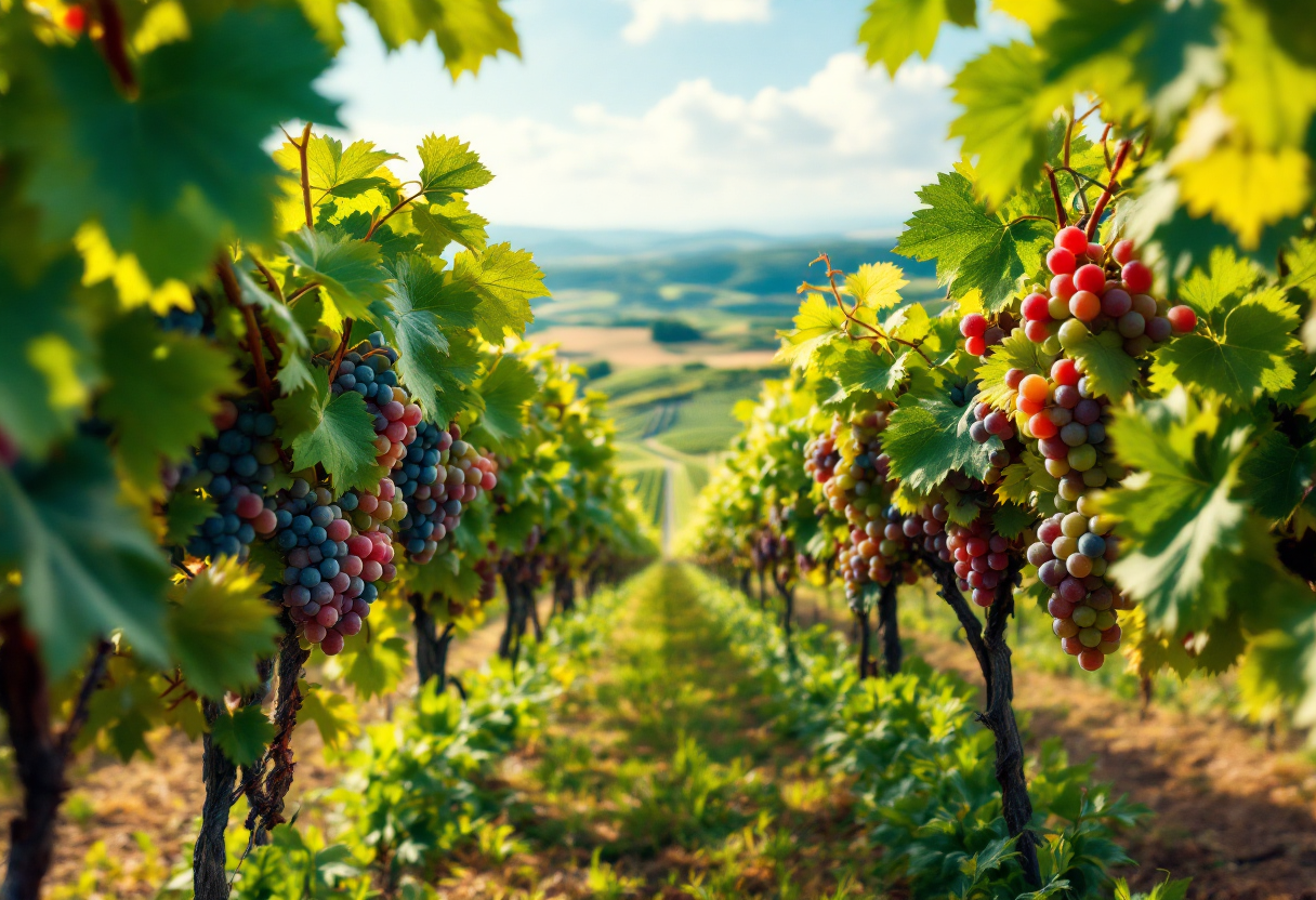 Vigna di Arnaldo Caprai con uva Sagrantino in Umbria