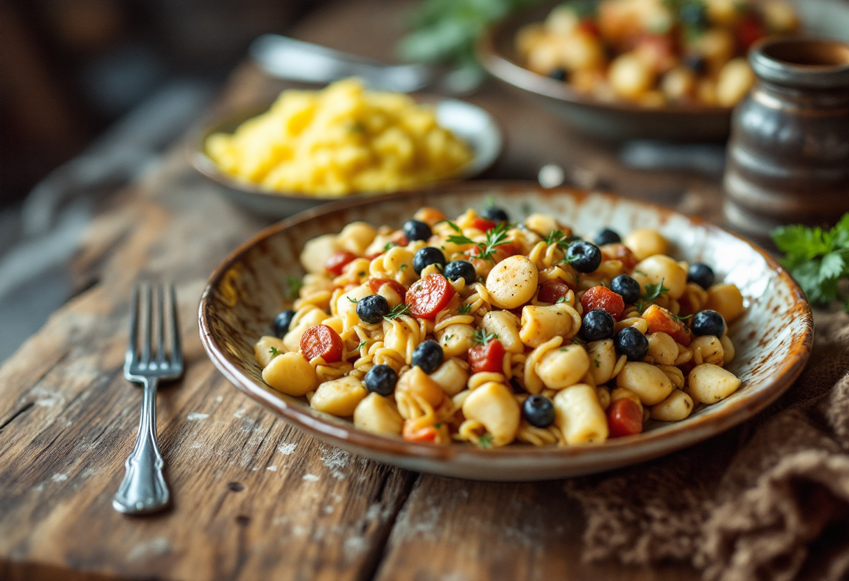 Piatto di baccalà alla vicentina servito con polenta