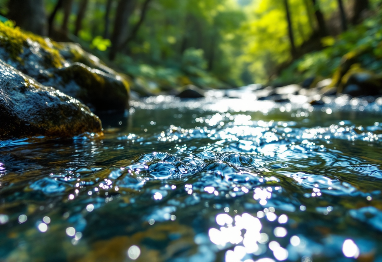 Acqua fresca in un bicchiere con limone e menta