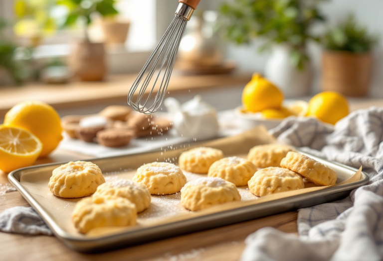 Biscotti al limone morbidi e senza glutine su un piatto