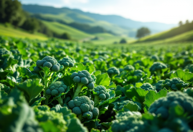 Un piatto di broccoli freschi e colorati