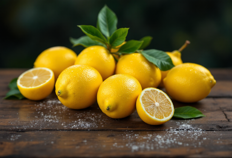 Limoni freschi conservati in un contenitore