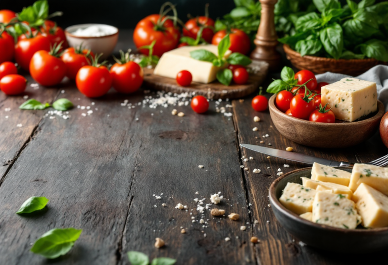 Daniel Canzian in cucina con ingredienti freschi