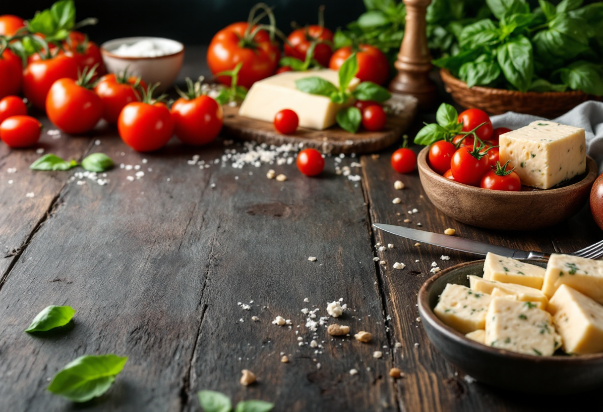 Daniel Canzian in cucina con ingredienti freschi