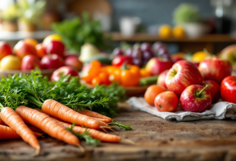 Bambini che imparano la dieta mediterranea con 5 colori