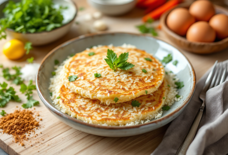 Frittelle di riso salate pronte da servire