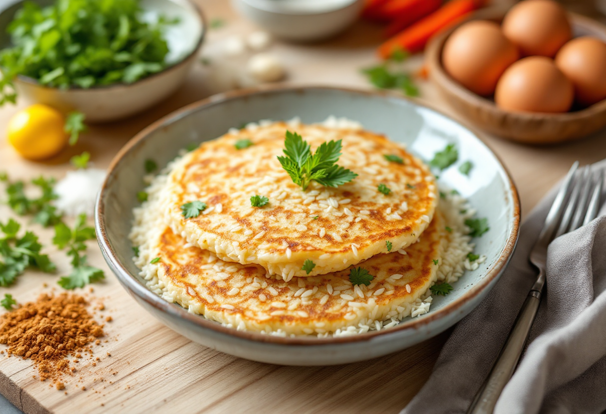 Frittelle di riso salate pronte da servire