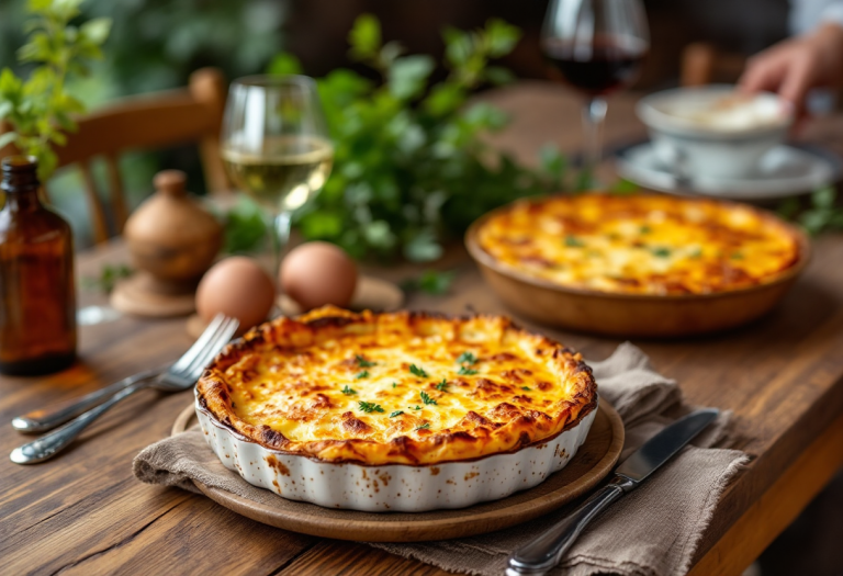 Un delizioso gratin di patate appena sfornato