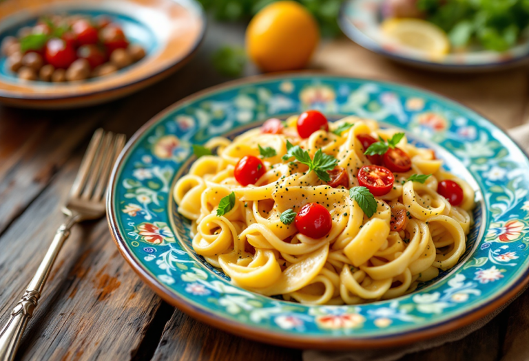 Piatto della Rustida Bianca con ingredienti freschi