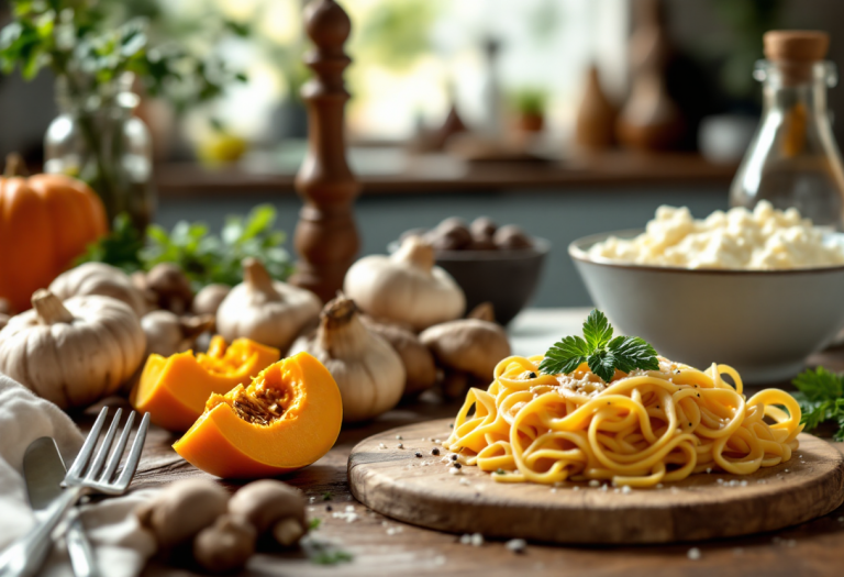 Deliziose lasagne autunnali con zucca e funghi