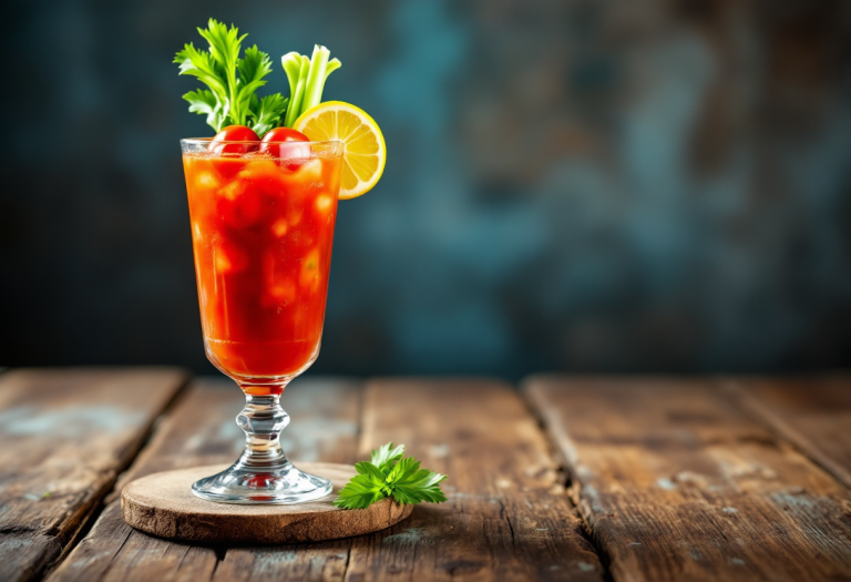 Ritratto di Maria I d’Inghilterra con un cocktail Bloody Mary