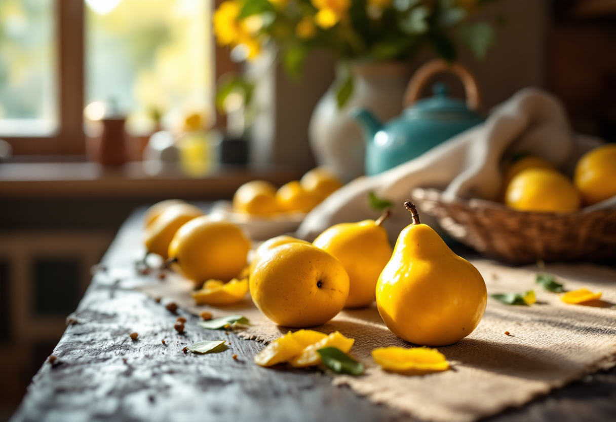 Preparazione della marmellata di cotogne fatta in casa