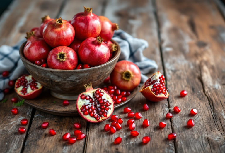 Barattolo di marmellata di melograno fatto in casa