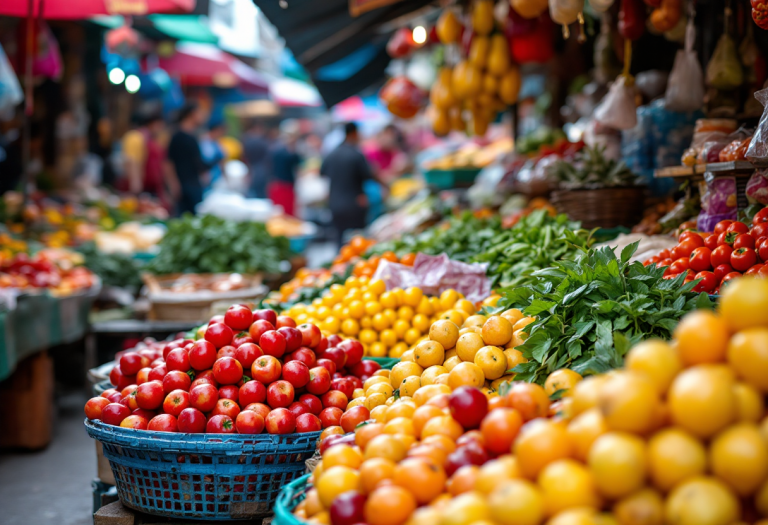 Immagine del mercato solidale a Eataly Torino con prodotti locali