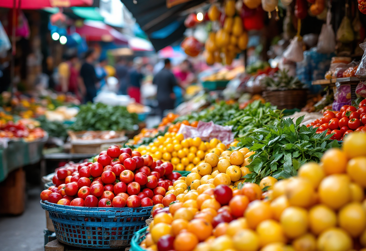 Immagine del mercato solidale a Eataly Torino con prodotti locali