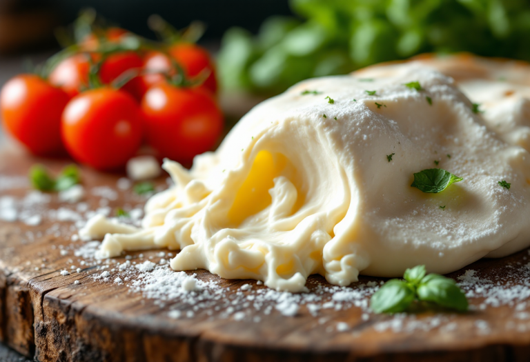 Mozzarella Bella fresca su pizza napoletana