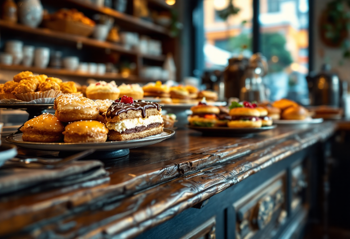 Un delizioso assortimento di dolci e caffè italiani