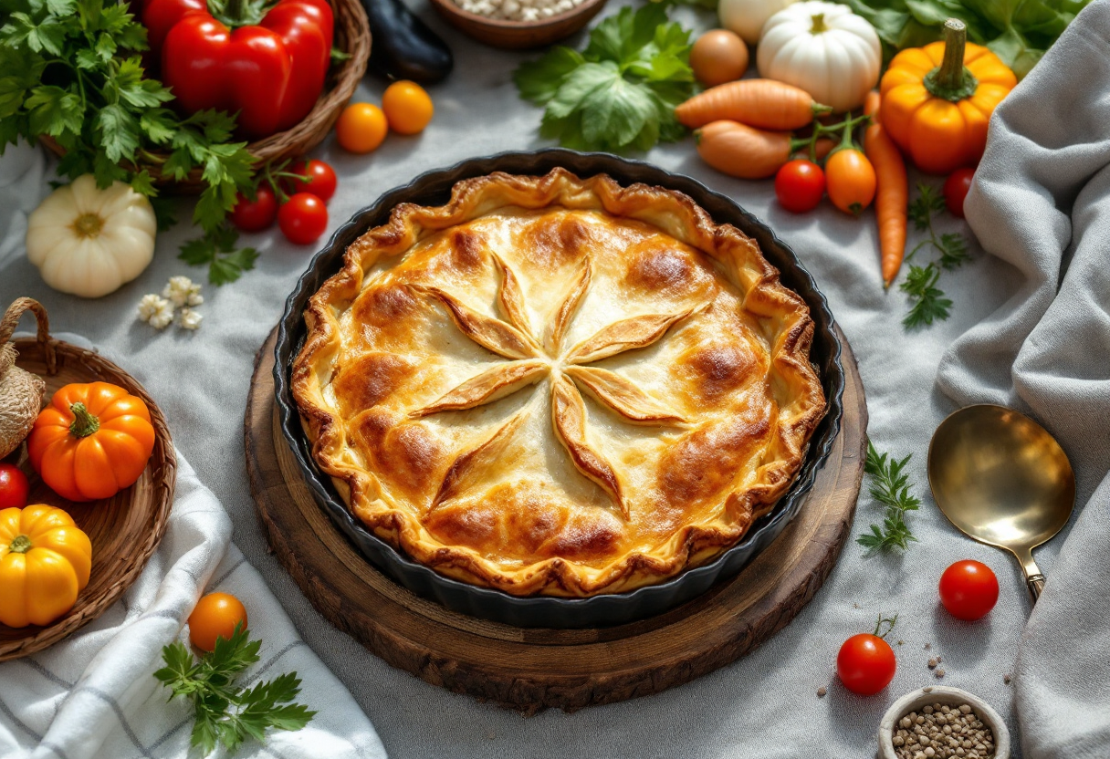 Pasticcio al forno con verdure fresche e colorate