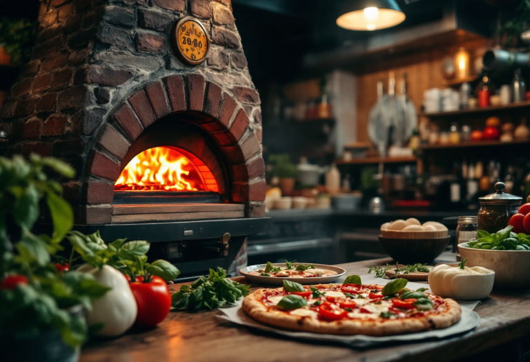 Una deliziosa pizza italiana con ingredienti freschi