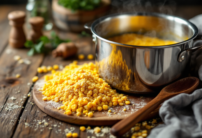 Polenta cremosa preparata con Bimby in un piatto