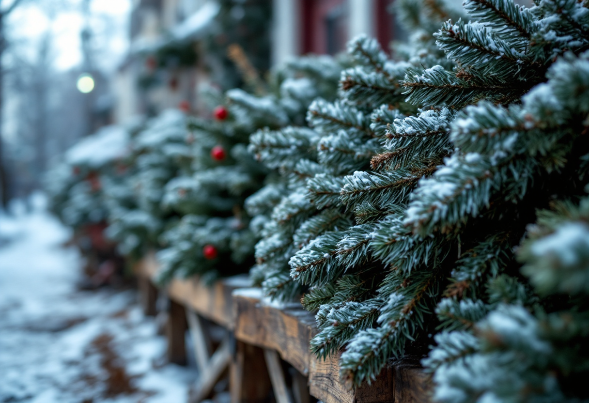 Albero di Natale sostenibile con decorazioni ecologiche