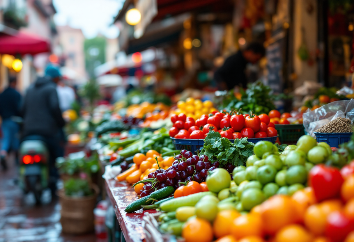 Mercato locale con prodotti freschi e tradizionali