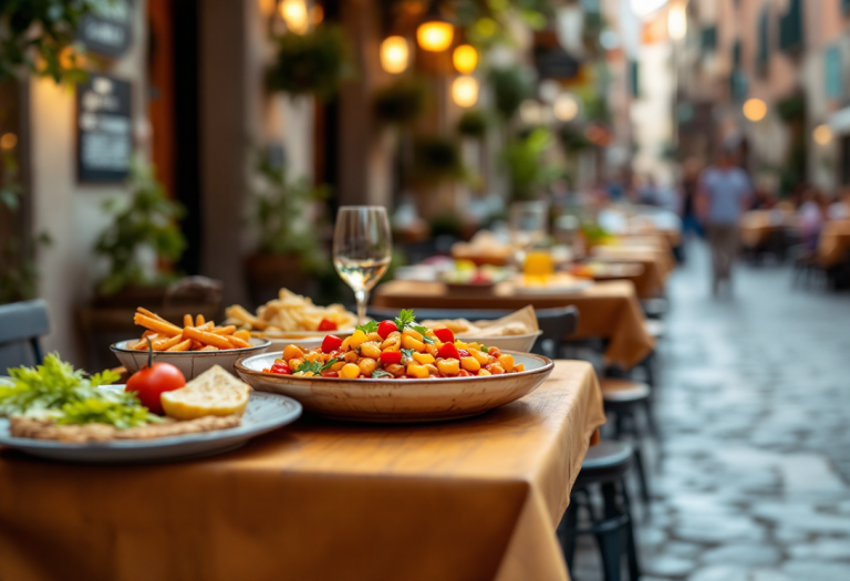 Vista di un ristorante tipico a Milano e Toscana