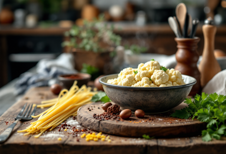 Timballini di anelletti siciliani con cavolfiore al forno