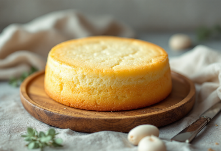 Torta nuvola soffice e leggera su un piatto