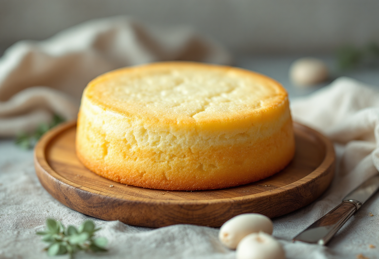 Torta nuvola soffice e leggera su un piatto