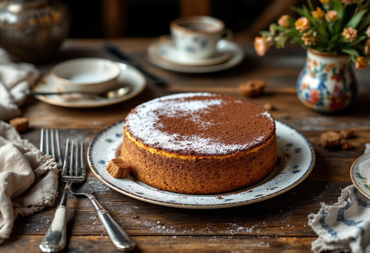 Torta Tenerina al cioccolato con decorazioni