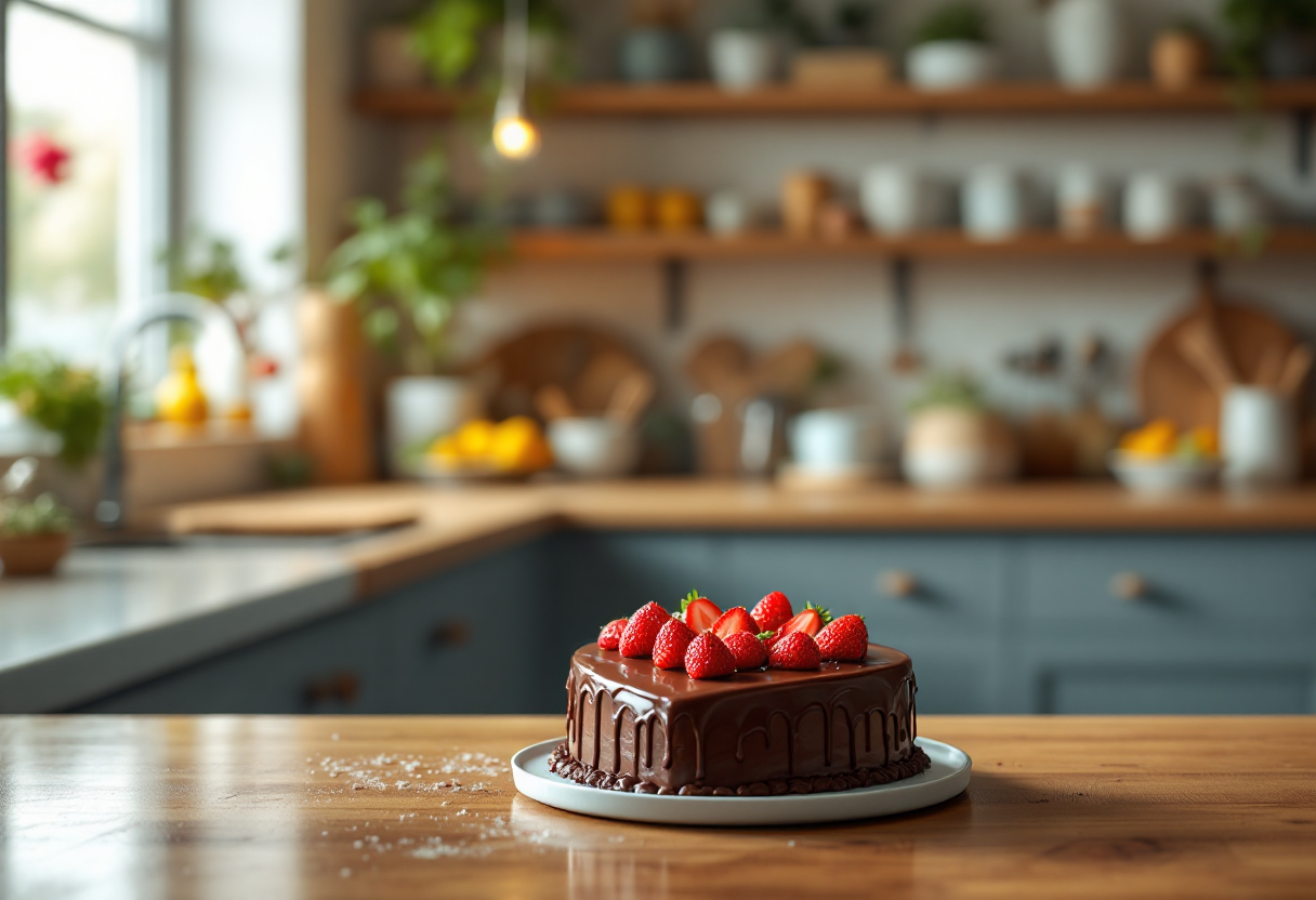 Deliziosa torta a forma di cuore decorata per San Valentino